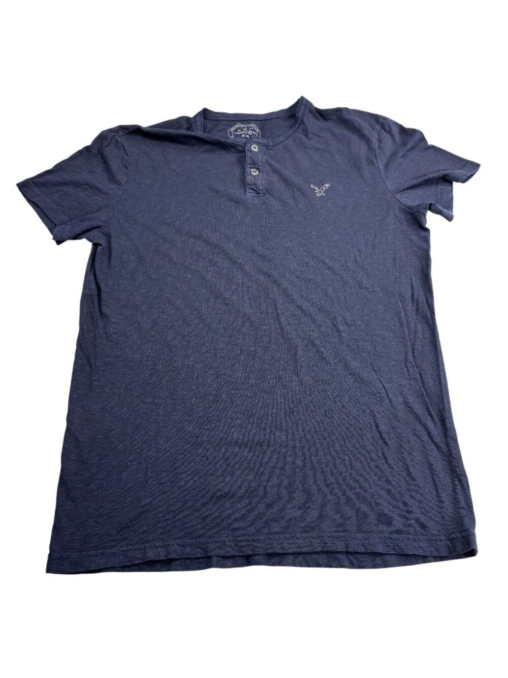 American Eagle Outfitters Mens Navy Henley T-Shirt Medium Athletic Fit AE Legend